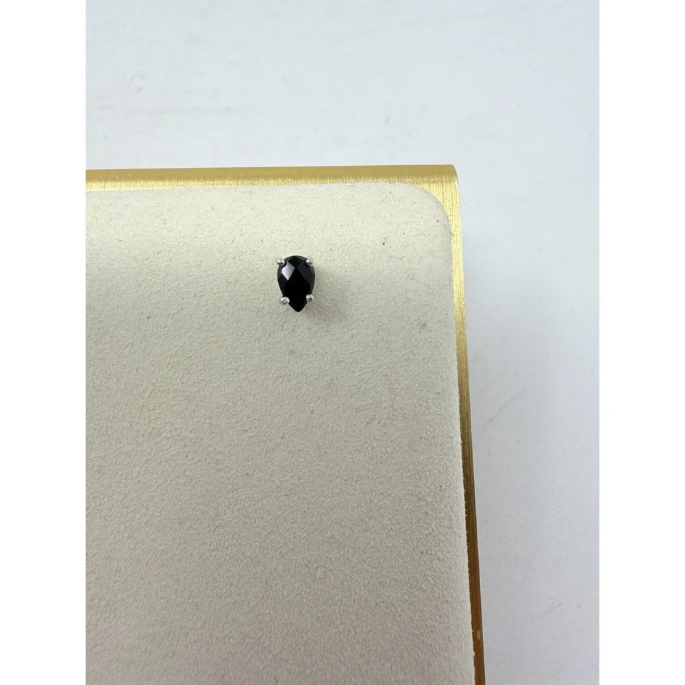 Shop LC Black Onyx Platinum Bond Brass Stud Earrings and Size 6 Ring 5583